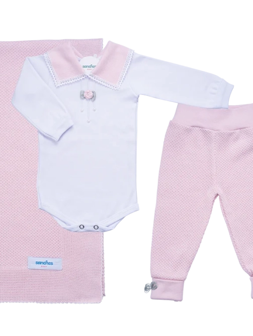 Conjunto BCM - Rosa com branco