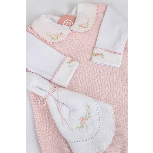 Conjunto Macacão Rosa c/ Branco - Imagem 3
