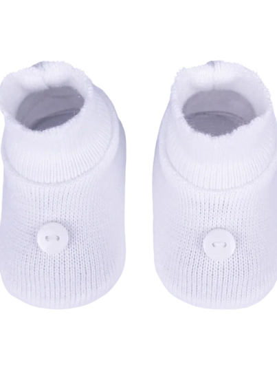 Sapato Branco Liso - botão