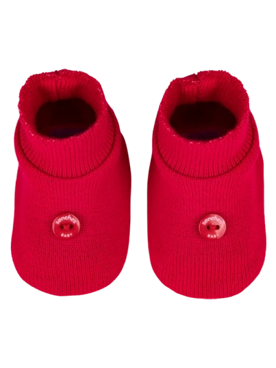 Sapato Vermelho Liso - Botão