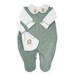 Verde militar c_ branco - Macacao Masculino - Body e manta