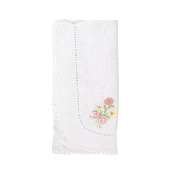 Saída De Maternidade Bordada Rosa Abricot c/ Branco - Imagem 6