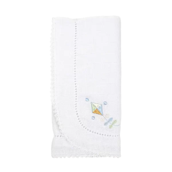 Saída De Maternidade Bordada Azul Celeste c/ Branco - Imagem 6