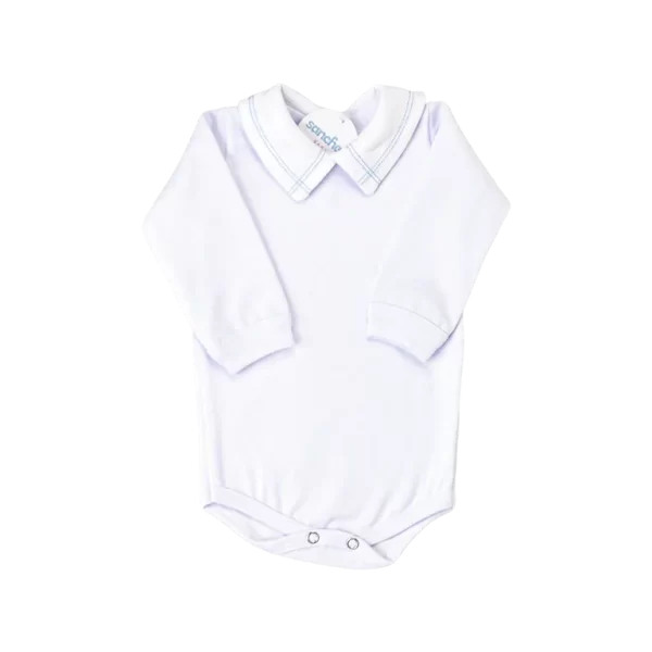 Kit Jardineira Azul Celeste c/ Branco - Imagem 3