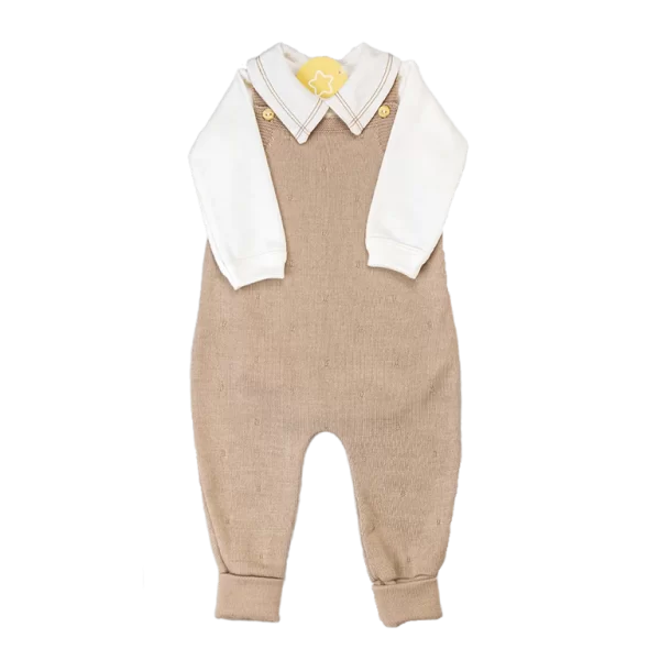 Kit Jardineira Bege c/ Off White - Imagem 2