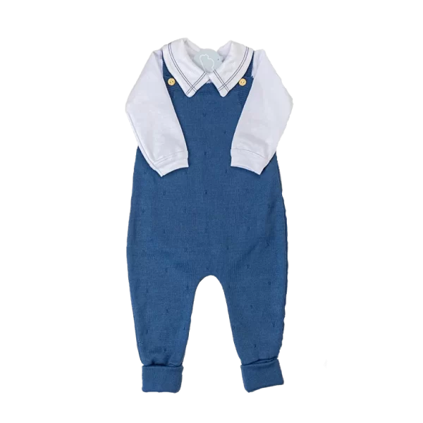 Kit Jardineira Jeans c/ Branco - Imagem 2