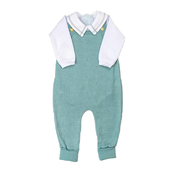 Kit Jardineira Verde Chá c/ Branco - Imagem 2