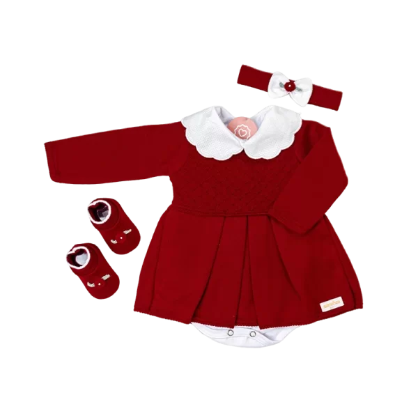 Kit Vestidinho Fogo c/ Branco