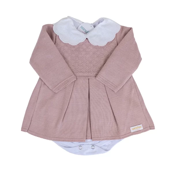 Kit Vestidinho Nude c/ Branco - Imagem 2