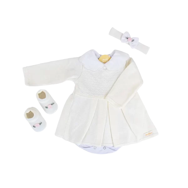 Kit Vestidinho Off White c/ Branco