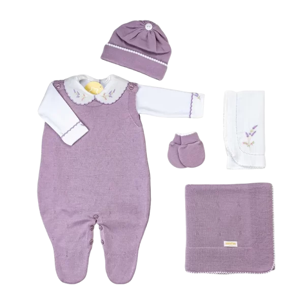 Saída De Maternidade Bordada Floral c/ Branco