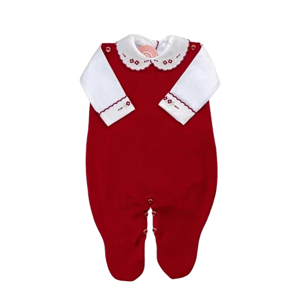 Saída De Maternidade Bordada Fogo c/ Branco - Imagem 2