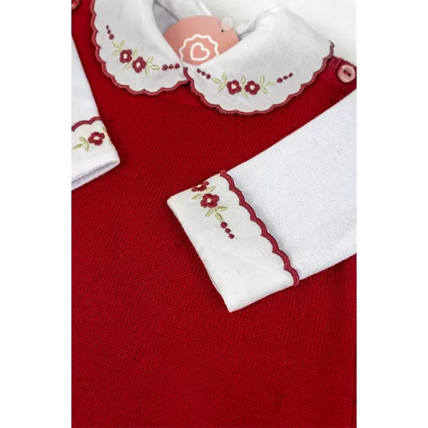 Saída De Maternidade Bordada Fogo c/ Branco - Imagem 3