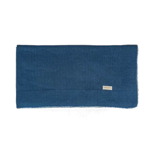 Saída De Maternidade Bordada Jeans c/ Branco - Imagem 4