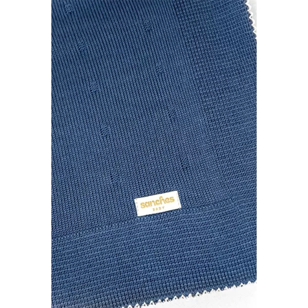 Saída De Maternidade Bordada Jeans c/ Branco - Imagem 5